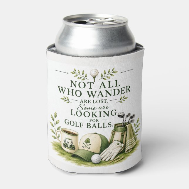 Golf bag with text on green can cooler (Can Front)