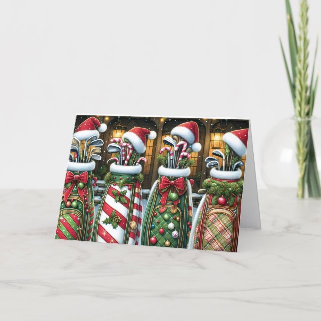 Golf Bags Christmas Holiday Card (Front)