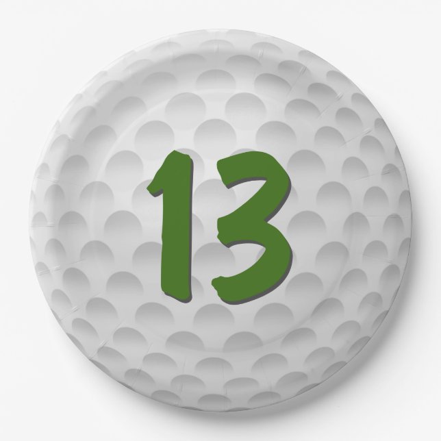 Golf Ball 13th Birthday  Paper Plate (Front)