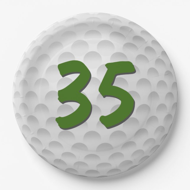 Golf Ball 35th Birthday  Paper Plate (Front)