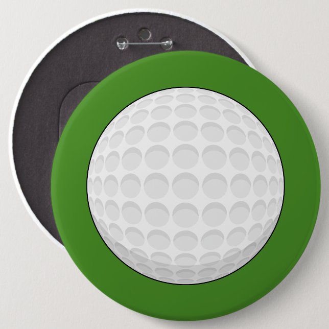 Golf Ball 6 Cm Round Badge (Front & Back)