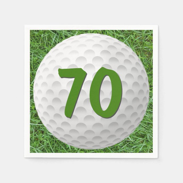 Golf Ball 70th Birthday  Napkins (Front)