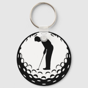GOLF BALL AND GOLFER KEY RING