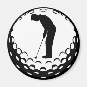 GOLF BALL AND GOLFER MAGNET