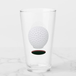 Golf Ball and Hole Drinking Glass