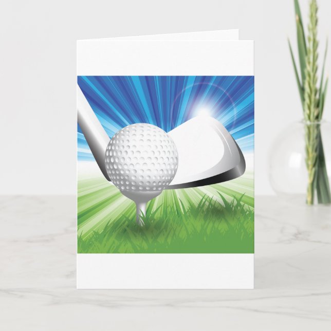 Golf Ball and Tee Greeting Cards (Front)