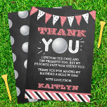 Golf Ball Any Age Birthday Thank You Card<br><div class="desc">Say thank you in style with these trendy birthday thank you cards. The template wording is easy to personalise and your family and friends will be thrilled when they receive these fabulous thank yous.</div>