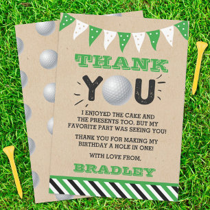 Golf Ball Any Age Birthday Thank You Card