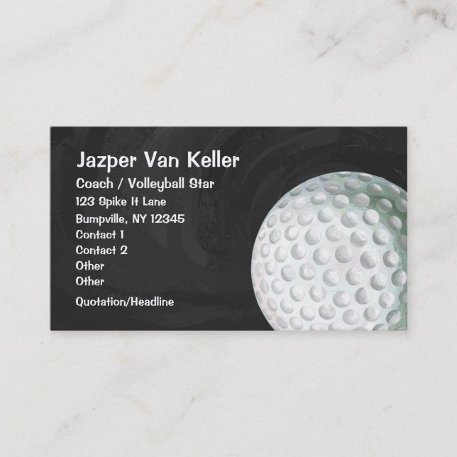Golf Ball Art Business Card (Front)