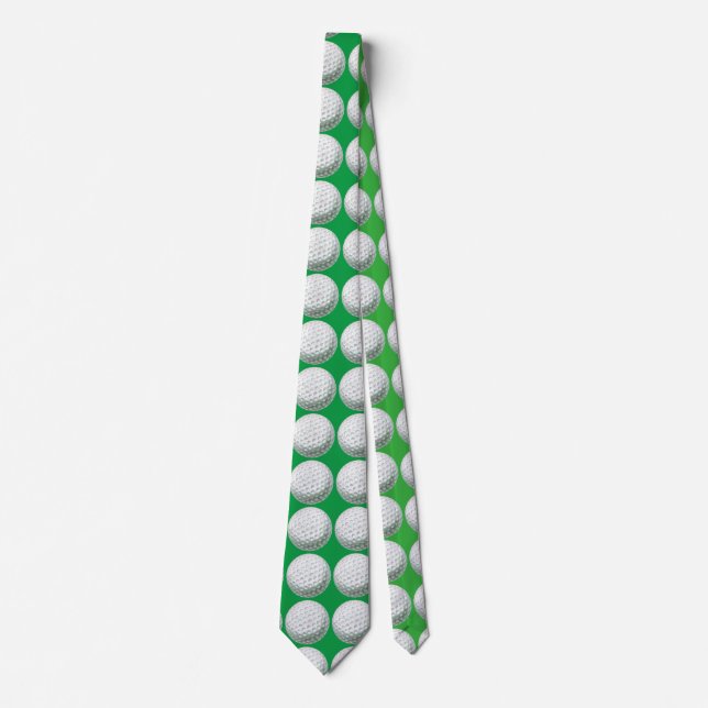 Golf Ball Art Pattern Green Tie (Front)