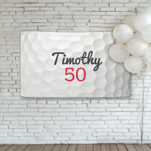 Golf Ball Birthday Party - 50th or Other Year Banner