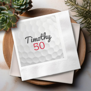 Golf Ball Birthday Party - 50th or Other Year Napkin