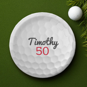 Golf Ball Birthday Party - 50th or Other Year Paper Plate