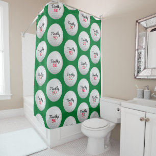 Golf Ball Birthday Party - 50th or Other Year Shower Curtain
