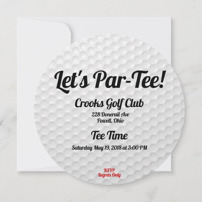 Golf Ball Birthday Party Invitation (Back)