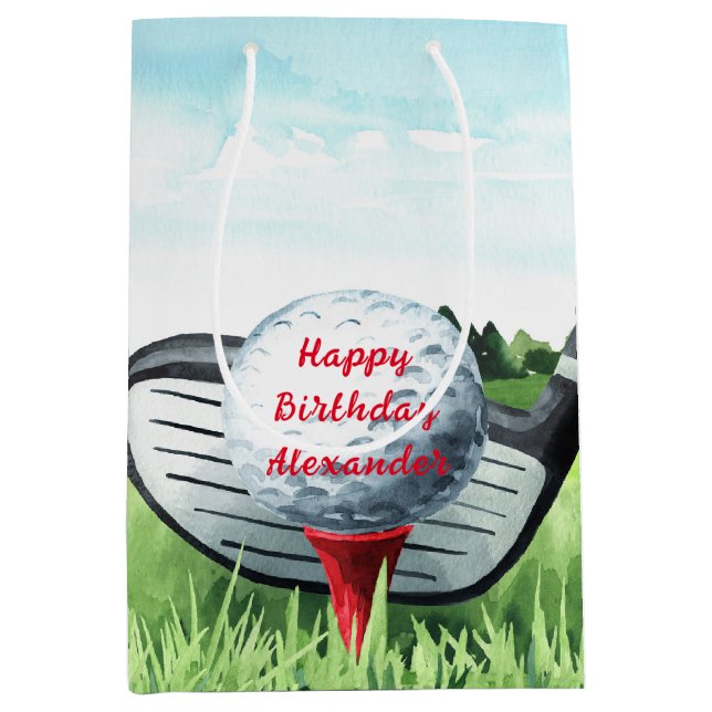Golf Ball Birthday Small Gift Bag (Front)