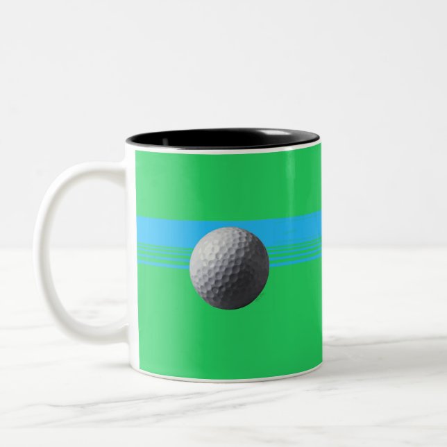 Golf Ball black two tone mug (Left)