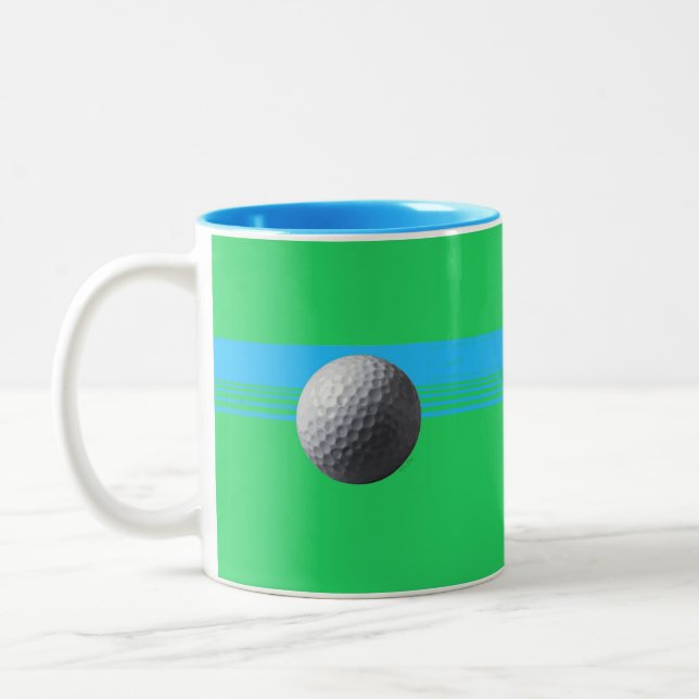 Golf Ball blue two tone mug (Left)