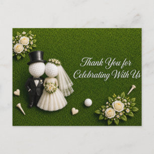 Golf Ball Bride and Groom Wedding  Postcard