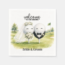 Golf ball Bride & Groom Welcome to our Wedding