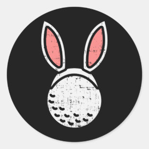 Golf Ball Bunny Ears Funny Golfing Easter Golfer G Classic Round Sticker