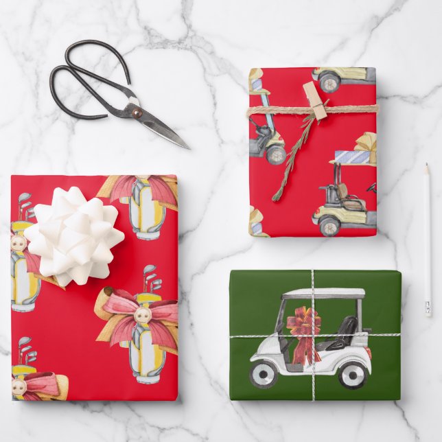 Golf ball cart iron for golfer wrapping paper sheet (Front)
