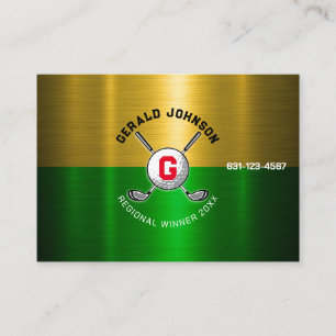 Golf Ball Centred Monogram Design Business Card