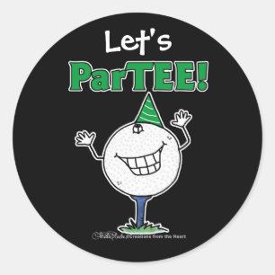 Golf Ball Character ParTEE! Classic Round Sticker
