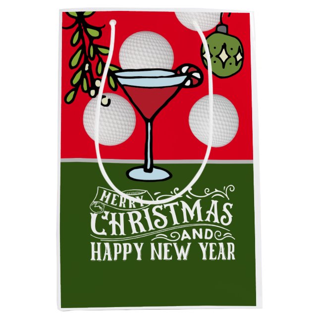 Golf  ball  Christmas  for golfer  Medium Gift Bag (Front)