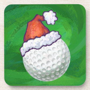 Golf Ball Christmas Hats Coaster