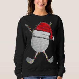 Golf Ball Christmas Santa Hat Funny Xmas Golfer Pa Sweatshirt