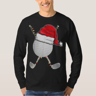 Golf Ball Christmas Santa Hat Funny Xmas Golfer Pa T-Shirt