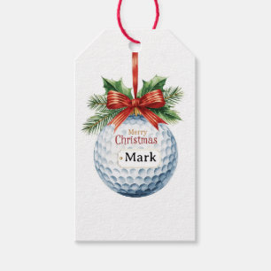 Golf Ball Christmas themed Gift Tags