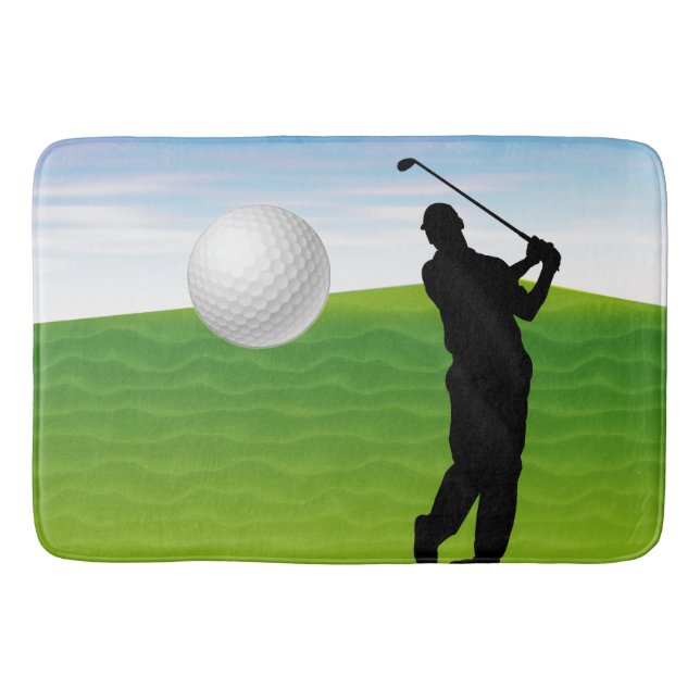 Golf Ball Coming at You Bath Mat (Front)