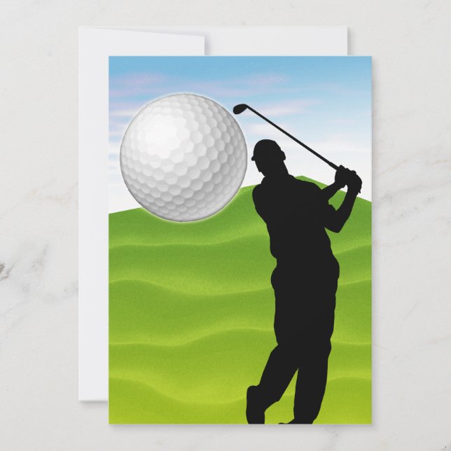 Golf Ball Coming at You Invitation (Front)