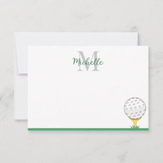 Golf Ball Custom Monogram Simple Card