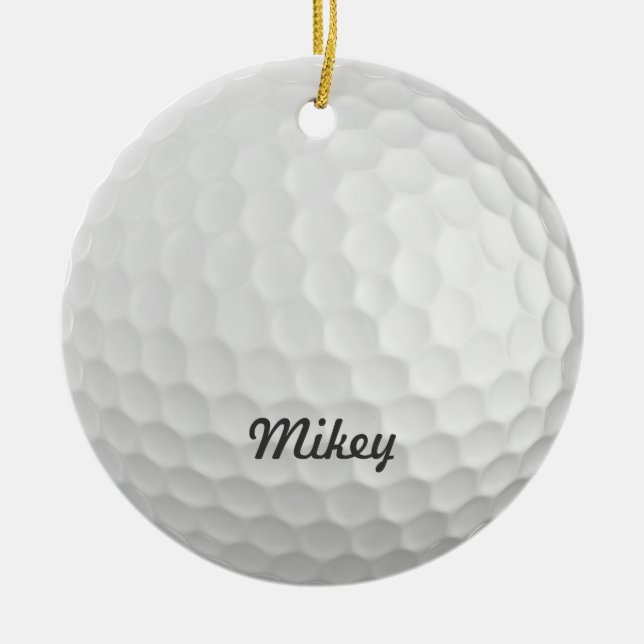 Golf Ball Customisable Ceramic Tree Decoration (Front)