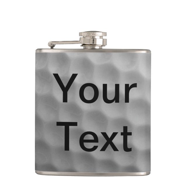 Golf Ball Customise Personalise Change Font Colour Hip Flask (Front)
