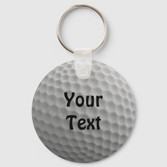 Golf Ball Customise Personalise Change Font Colour Key Ring (Front)