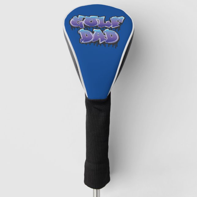 GOLF BALL Dad Fathers Day Golfer Graffiti blue Golf Head Cover (Front)