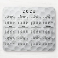 Golf Ball Design 2025 Calendar Mousepad