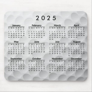 Golf Ball Design 2025 Calendar Mousepad