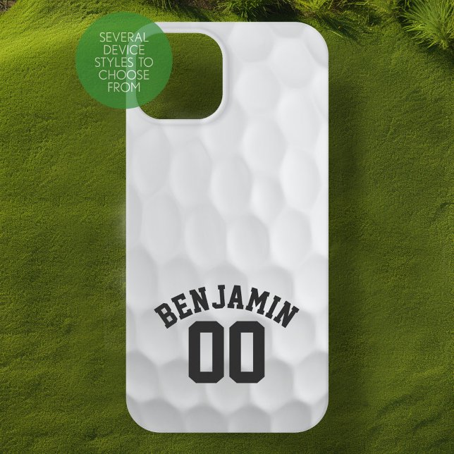 Golf Ball Dimples and Custom Name Number (Personalized Golf Phone Case)