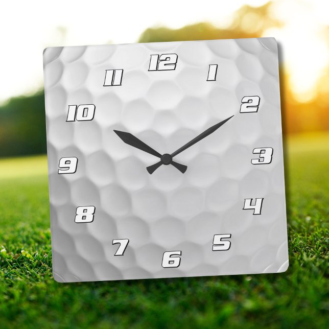 Golf Ball Dimples Pattern Texture Square Wall Clock (Creator Uploaded)