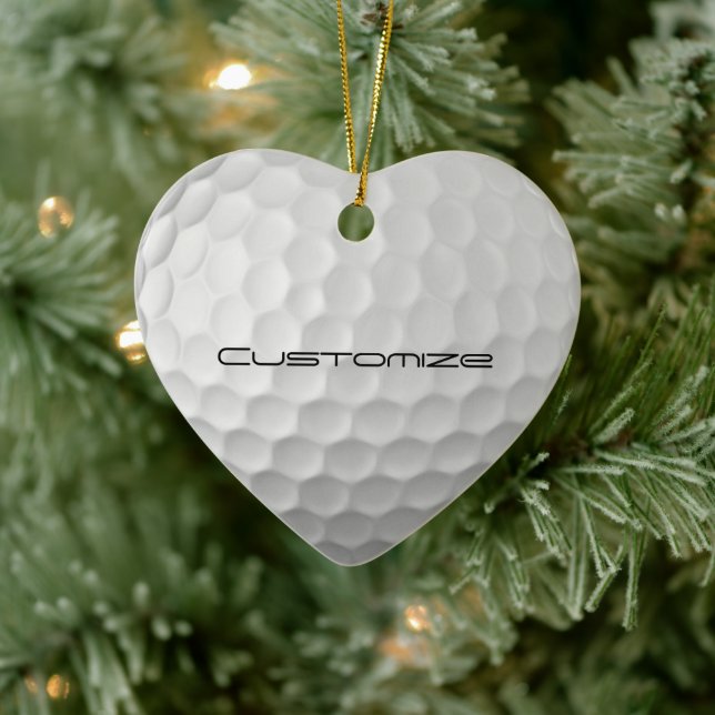 Golf Ball Dimples pattern with Personalised Text Ceramic Tree Decoration (Tree)