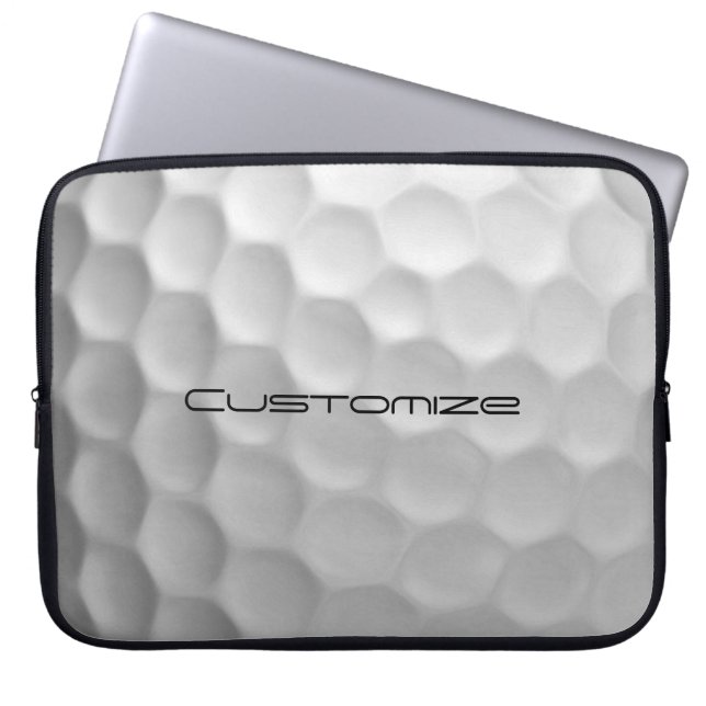 Golf Ball Dimples pattern with Personalised Text Laptop Sleeve (Front)