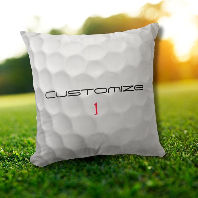 Golf Ball Dimples Personalised Text and Number Cushion (Creator Uploaded)