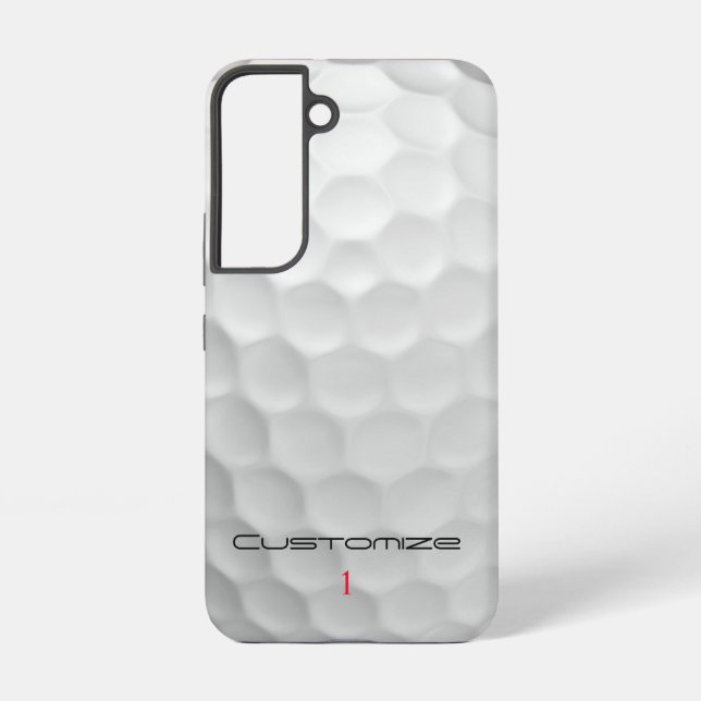 Golf Ball Dimples Personalised Text and Number Samsung Galaxy S22 Case (Back)