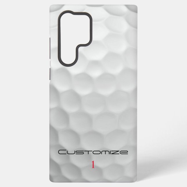 Golf Ball Dimples Personalised Text and Number Samsung Galaxy S22 Ultra Case (Back)