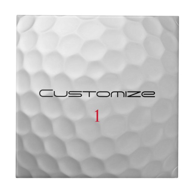 Golf Ball Dimples Personalised Text and Number Tile (Front)